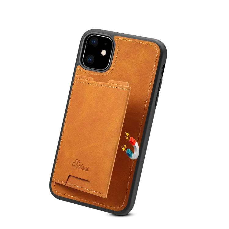 For iPhone 11 H08 TPU + PU Leather Anti-fall Protective Case with Holder & Card Slots