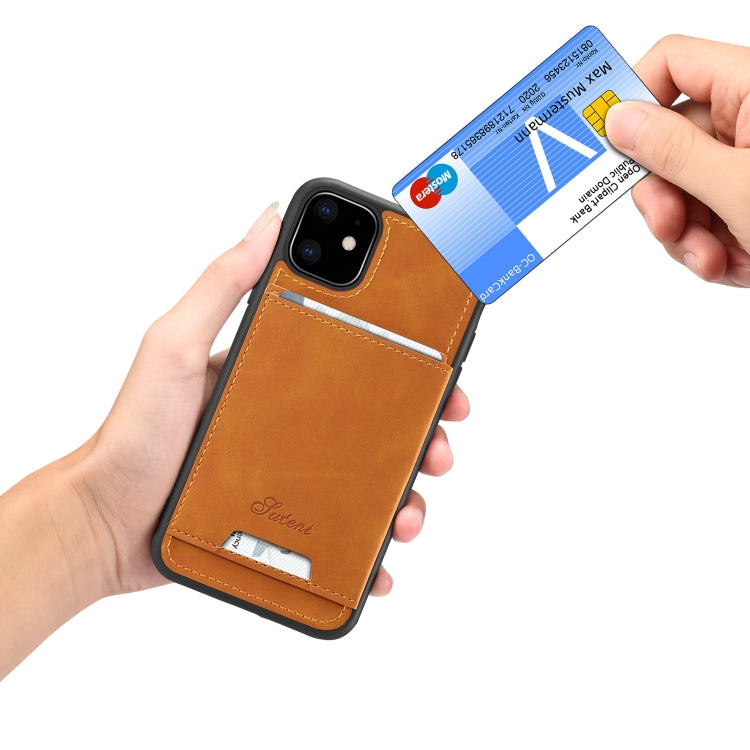 For iPhone 11 H08 TPU + PU Leather Anti-fall Protective Case with Holder & Card Slots
