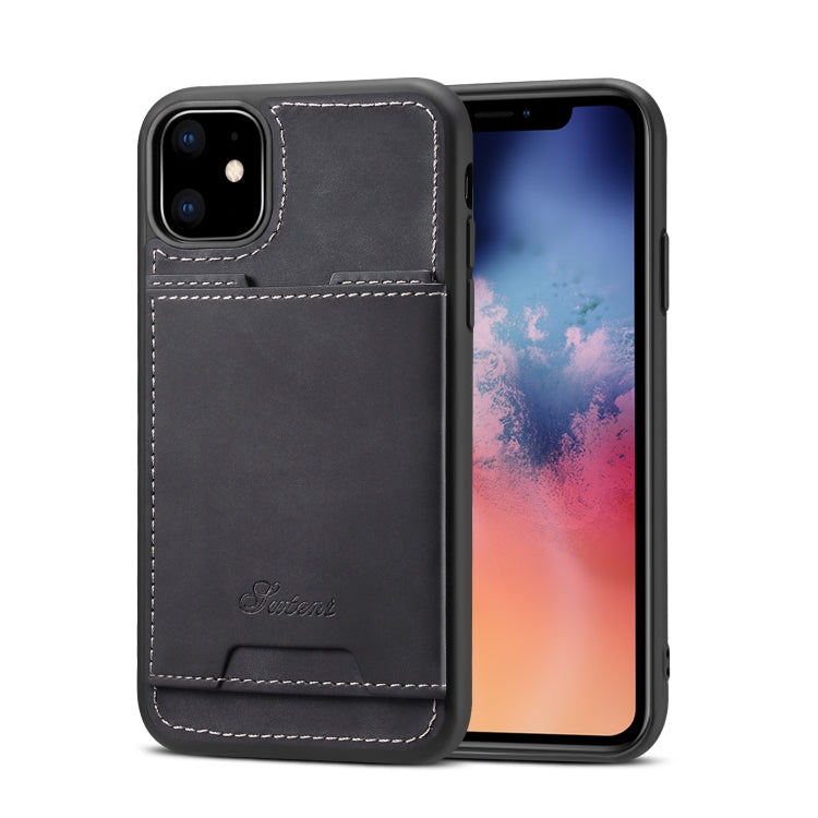 For iPhone 11 Pro Max H08 TPU + PU Leather Anti-fall Protective Case with Holder & Card Slots