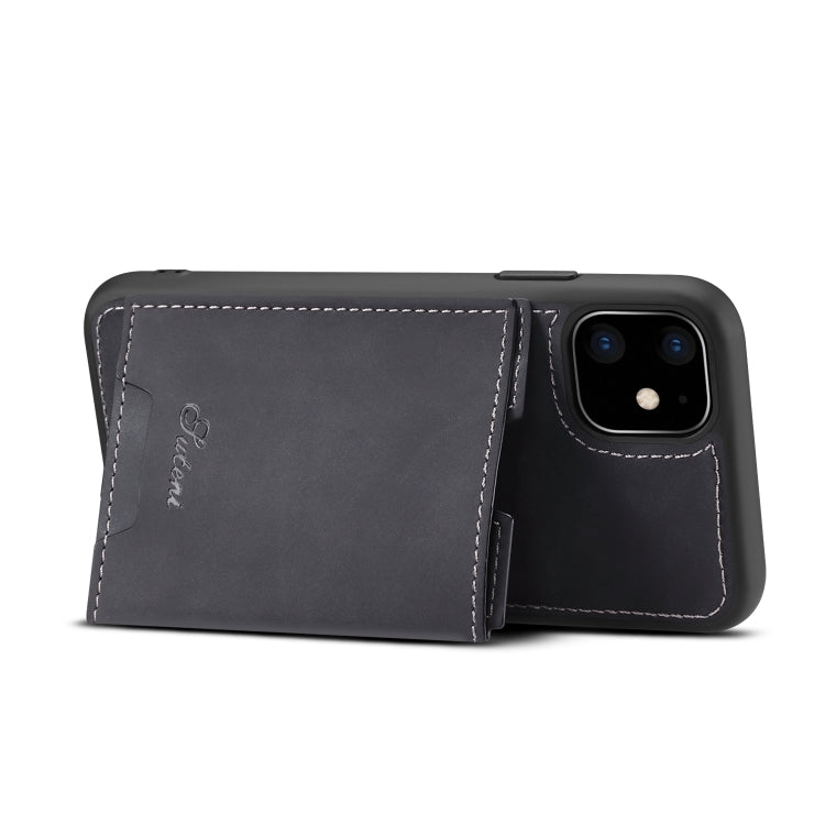 For iPhone 11 Pro Max H08 TPU + PU Leather Anti-fall Protective Case with Holder & Card Slots