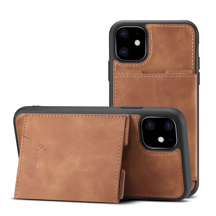 For iPhone 11 Pro Max H08 TPU + PU Leather Anti-fall Protective Case with Holder & Card Slots