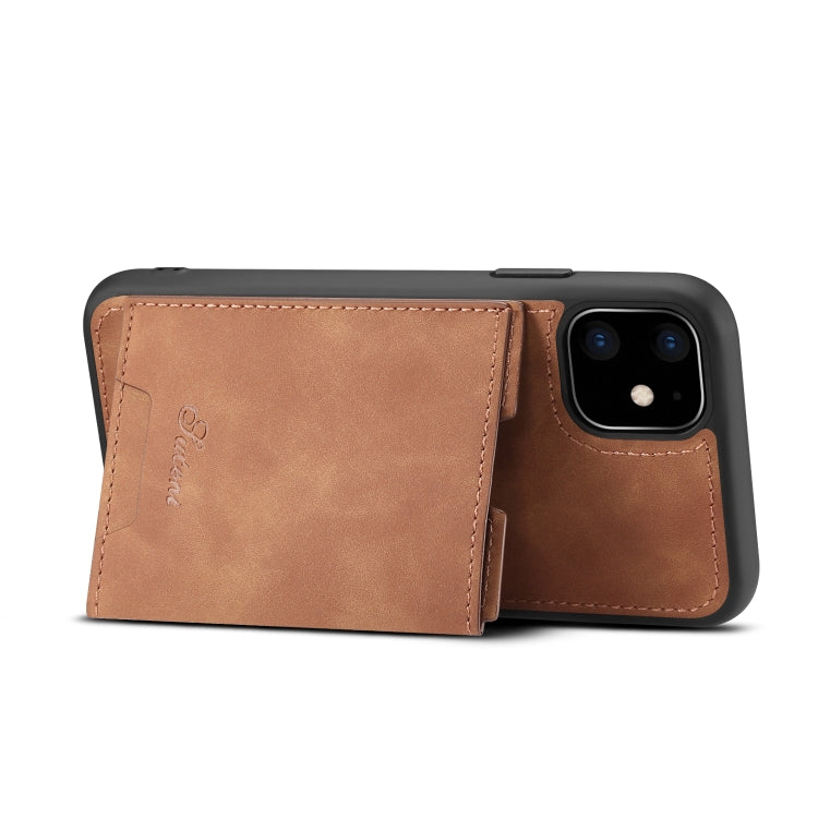 For iPhone 11 Pro Max H08 TPU + PU Leather Anti-fall Protective Case with Holder & Card Slots