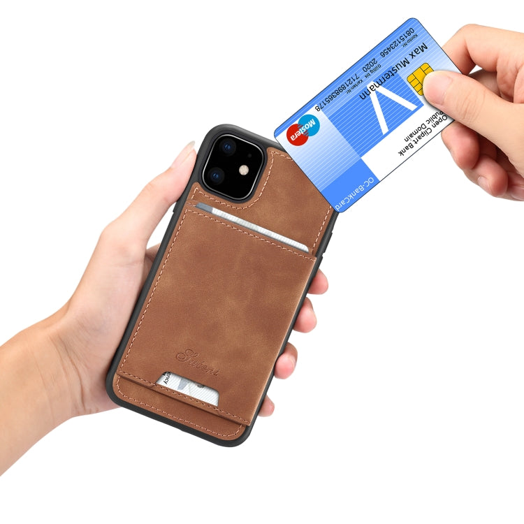 For iPhone 11 Pro Max H08 TPU + PU Leather Anti-fall Protective Case with Holder & Card Slots