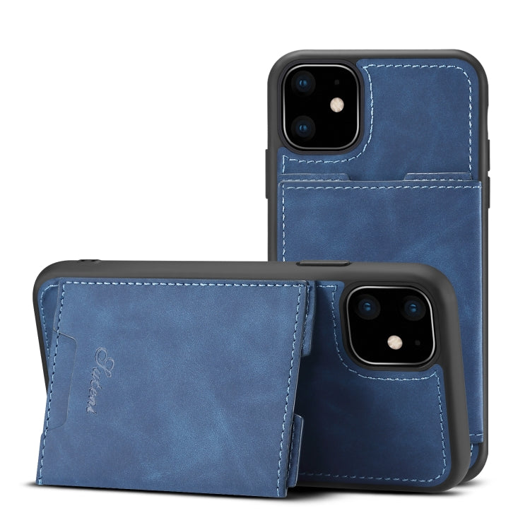 For iPhone 11 Pro Max H08 TPU + PU Leather Anti-fall Protective Case with Holder & Card Slots