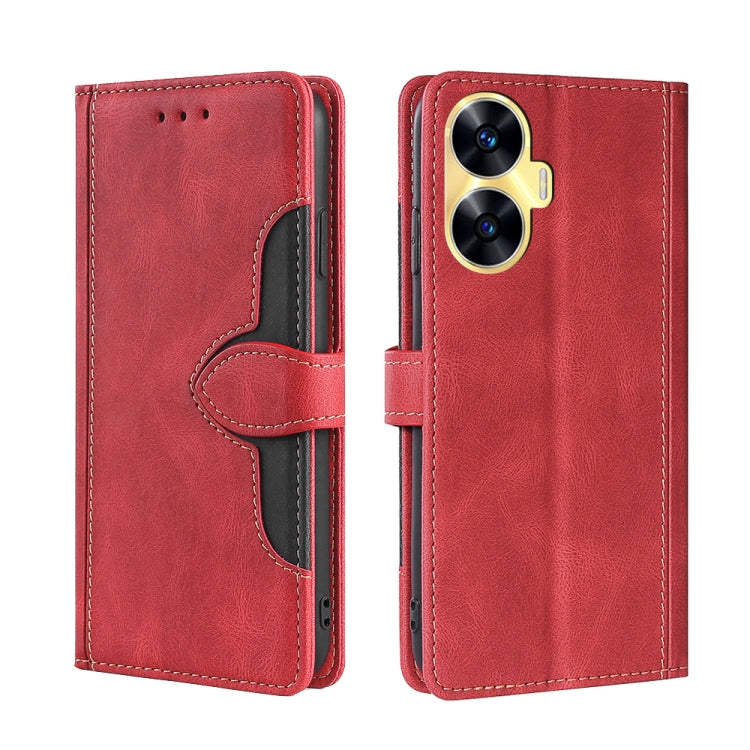 For Realme C55 4G Skin Feel Magnetic Buckle Leather Phone Case