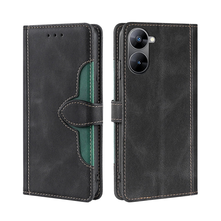 For Realme V30 5G / V30T Skin Feel Magnetic Buckle Leather Phone Case