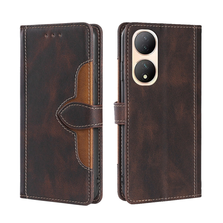For vivo Y100 5G Skin Feel Magnetic Buckle Leather Phone Case