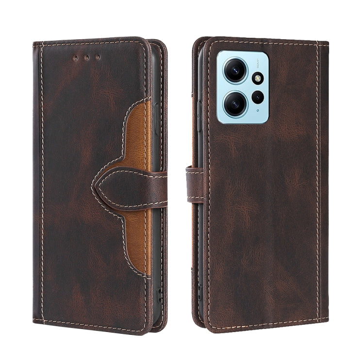 For Xiaomi Redmi Note 12 4G Global Skin Feel Magnetic Buckle Leather Phone Case