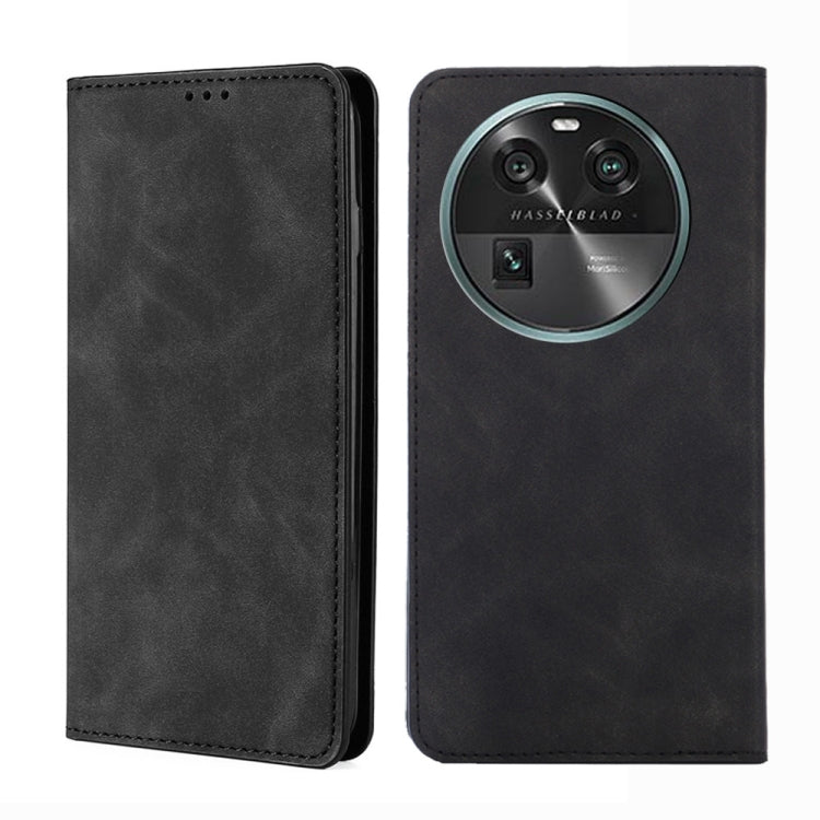 For OPPO Find X6 5G Skin Feel Magnetic Horizontal Flip Leather Phone Case