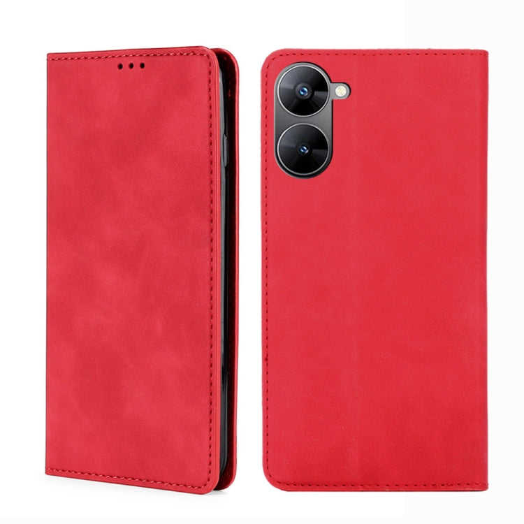 For Realme V30 5G / V30t Skin Feel Magnetic Horizontal Flip Leather Phone Case