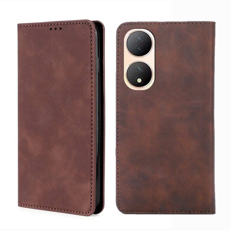 For vivo Y100 5G Skin Feel Magnetic Horizontal Flip Leather Phone Case