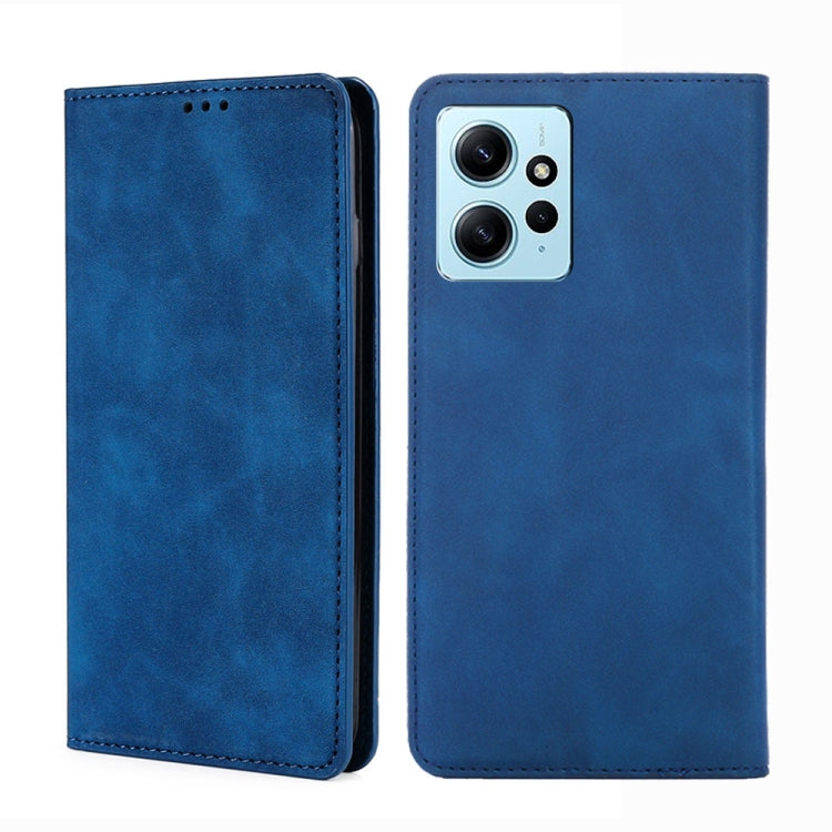 For Xiaomi Redmi Note 12 4G Global Skin Feel Magnetic Horizontal Flip Leather Phone Case