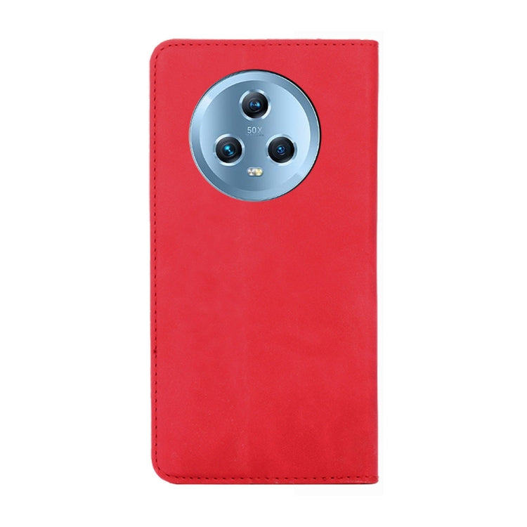 For Honor Magic5 Skin Feel Magnetic Horizontal Flip Leather Phone Case