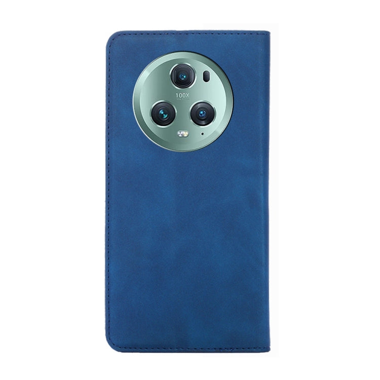 For Honor Magic5 Pro Skin Feel Magnetic Horizontal Flip Leather Phone Case