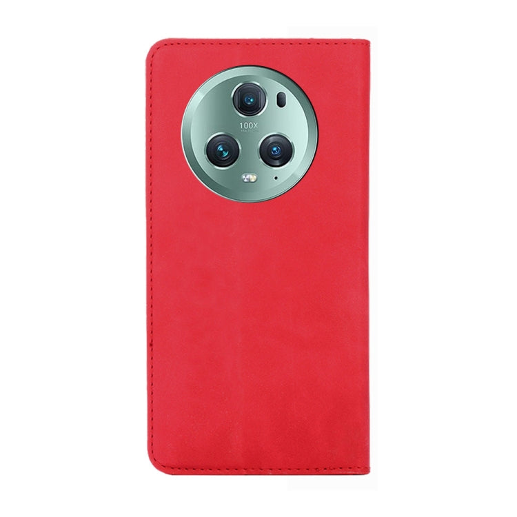 For Honor Magic5 Pro Skin Feel Magnetic Horizontal Flip Leather Phone Case