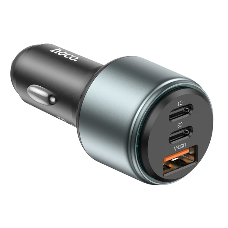 hoco NZ9 Galloper 95W Dual USB-C / Type-C + USB 3-port Car Charger(Black)