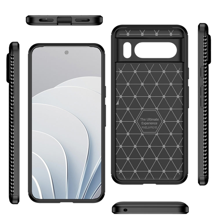 For Google Pixel 8 Pro Carbon Fiber Texture Shockproof TPU Phone Case(Black)