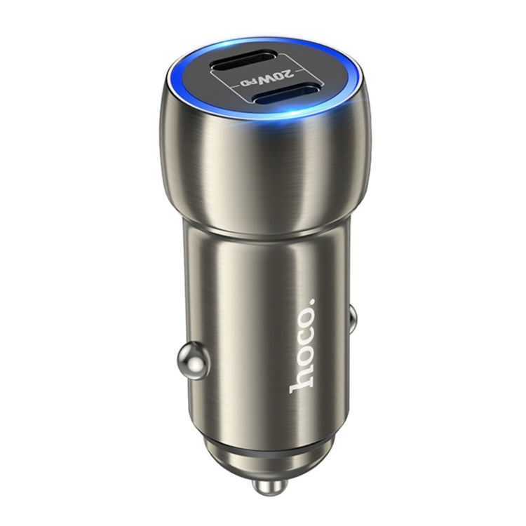 hoco Z48 Tough 40W Dual USB-C / Type-C Port Car Charger