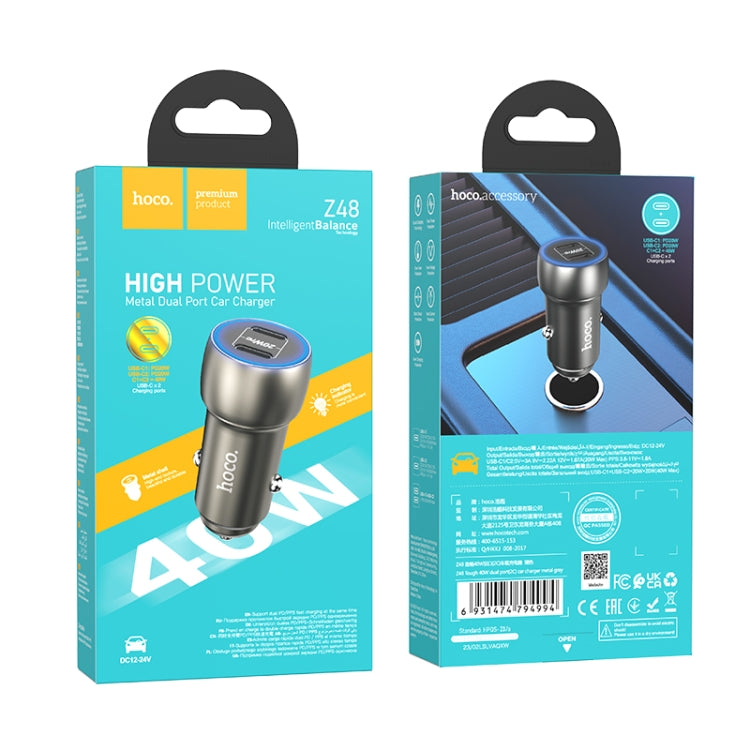 hoco Z48 Tough 40W Dual USB-C / Type-C Port Car Charger