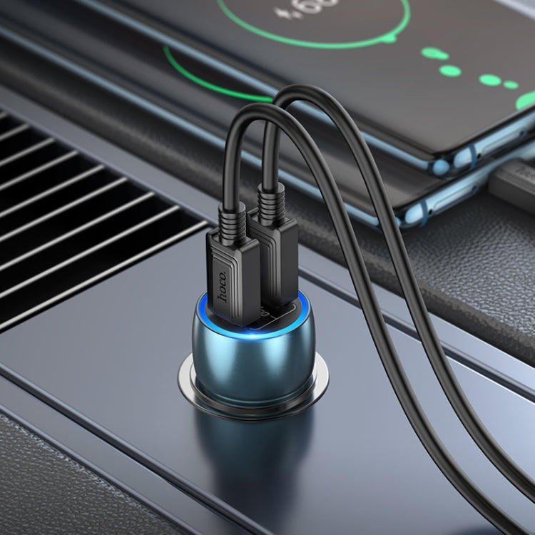 hoco Z48 Tough 40W Dual USB-C / Type-C Port Car Charger with Type-C to Type-C Cable