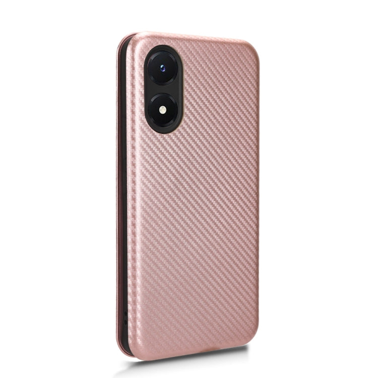 For vivo Y02s Carbon Fiber Texture Flip Leather Phone Case