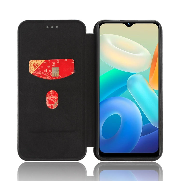 For vivo Y02s Carbon Fiber Texture Flip Leather Phone Case