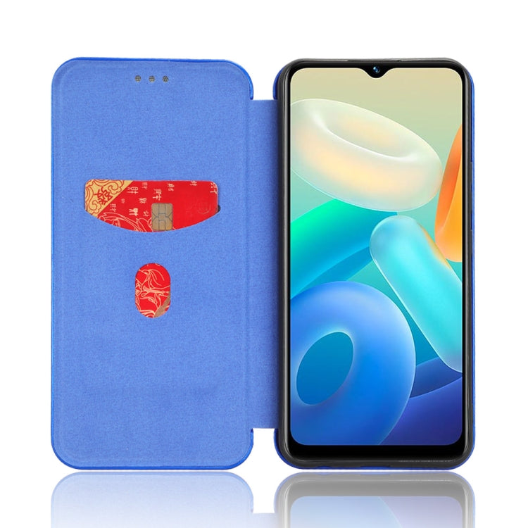 For vivo Y02s Carbon Fiber Texture Flip Leather Phone Case