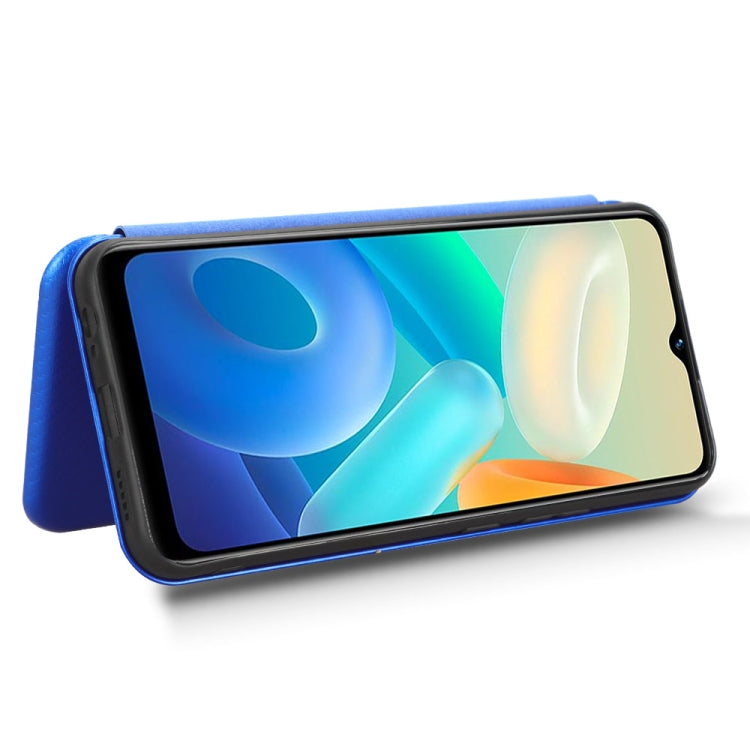 For vivo Y02s Carbon Fiber Texture Flip Leather Phone Case