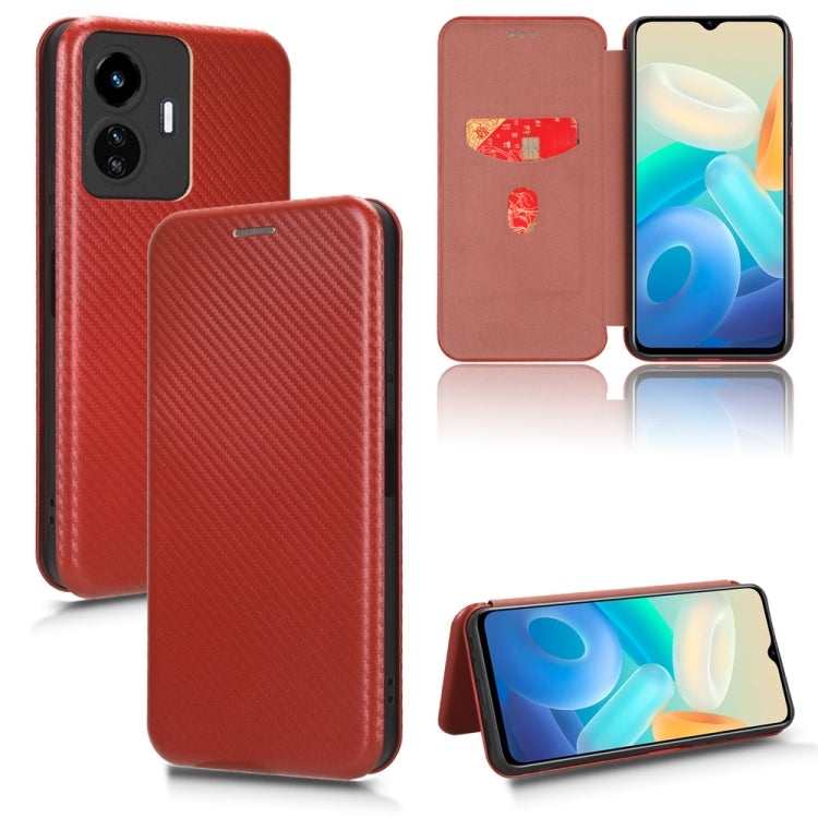 For vivo Y77 5G Carbon Fiber Texture Flip Leather Phone Case