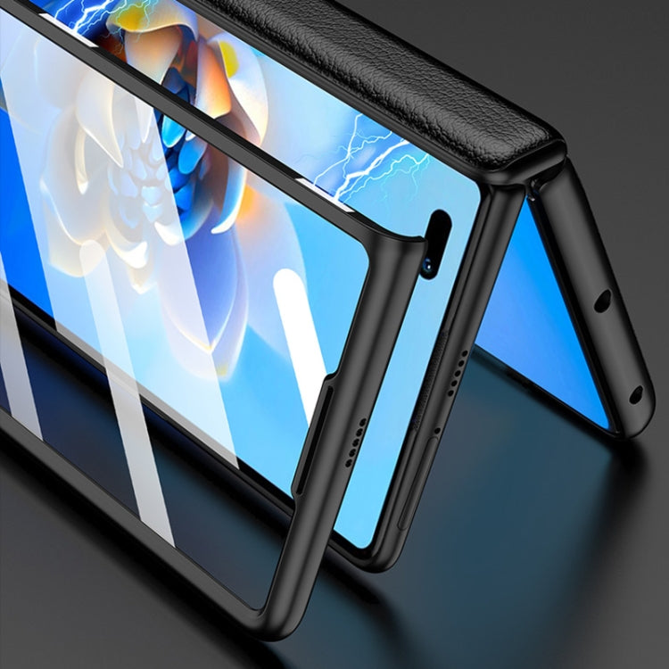 For Huawei Mate X2 GKK Integrated Magnetic Plain Leather Hinge Folding Phone Case