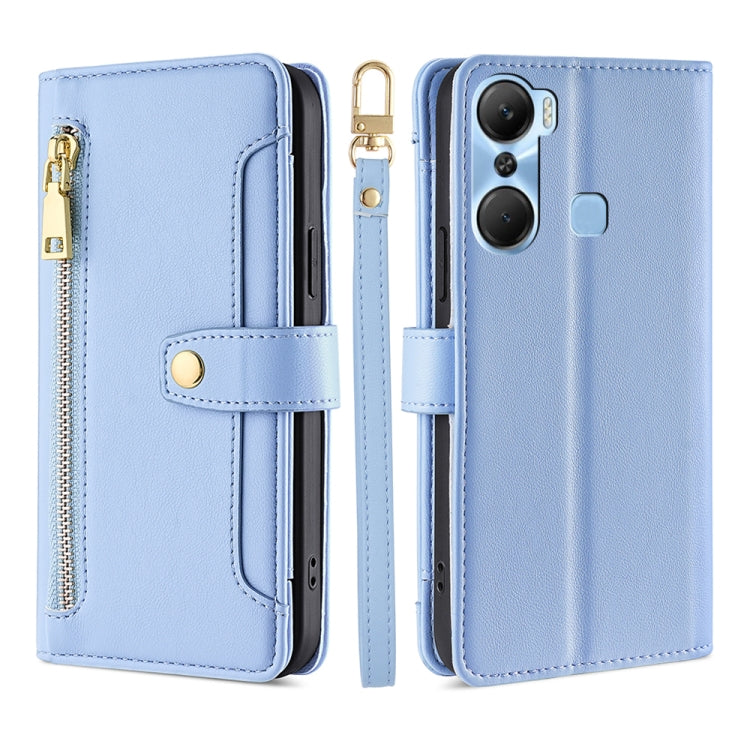For Infinix Hot 12 Pro Sheep Texture Cross-body Zipper Wallet Leather Phone Case