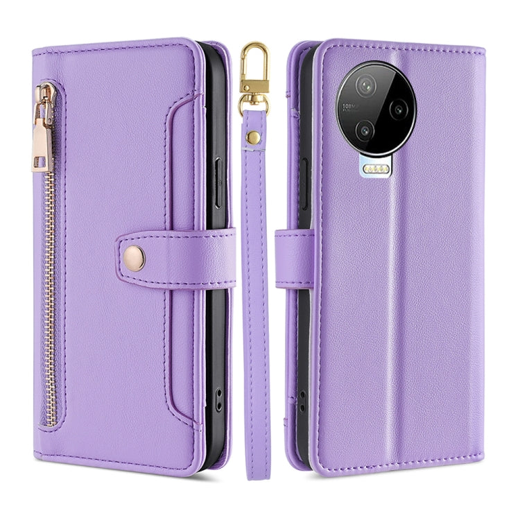 For Infinix Note 12 Pro 4G Sheep Texture Cross-body Zipper Wallet Leather Phone Case