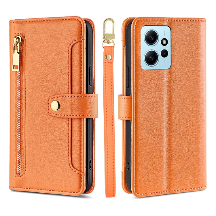 For Xiaomi Redmi Note 12 4G Global Sheep Texture Cross-body Zipper Wallet Leather Phone Case