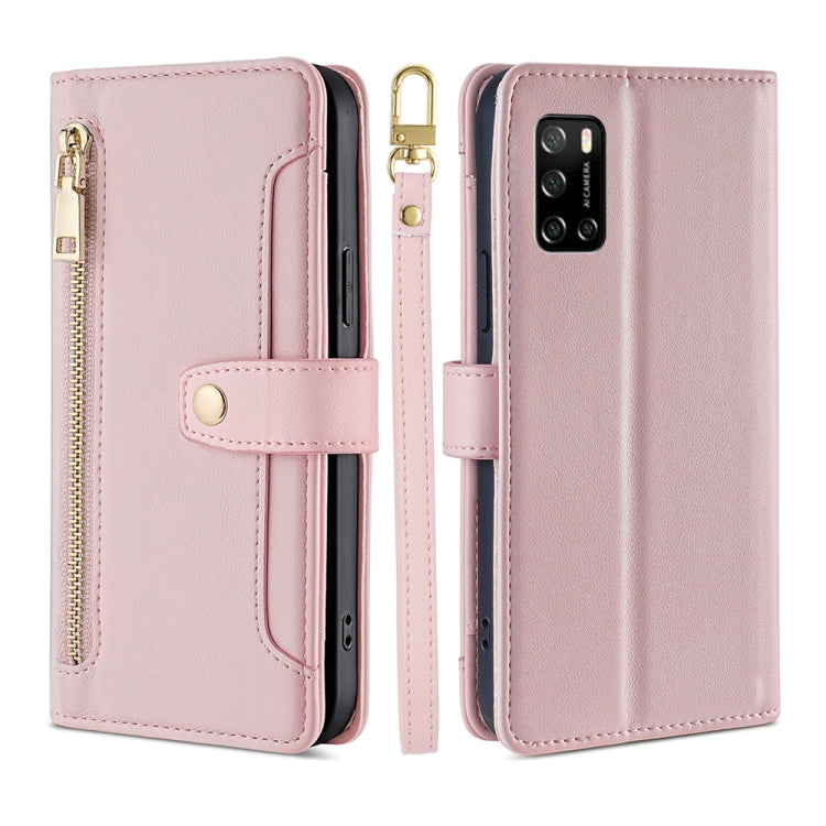 For Rakuten Big S Sheep Texture Cross-body Zipper Wallet Leather Phone Case