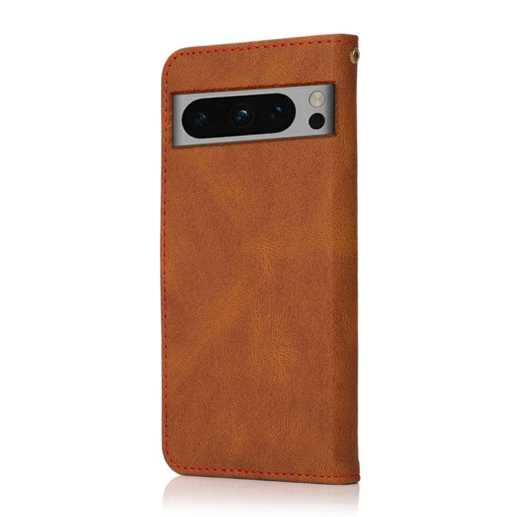 For Google Pixel 8 Pro Dual-color Stitching Leather Phone Case