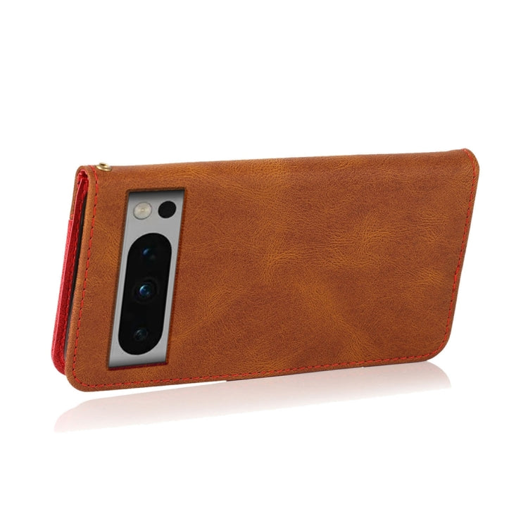 For Google Pixel 8 Pro Dual-color Stitching Leather Phone Case
