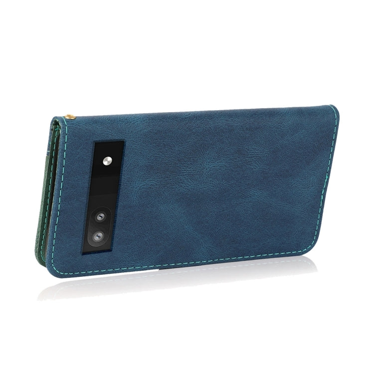 For Google Pixel 6a Dual-color Stitching Leather Phone Case