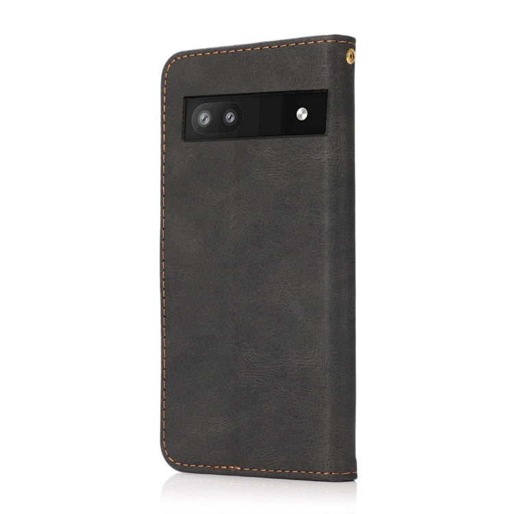 For Google Pixel 6a Dual-color Stitching Leather Phone Case