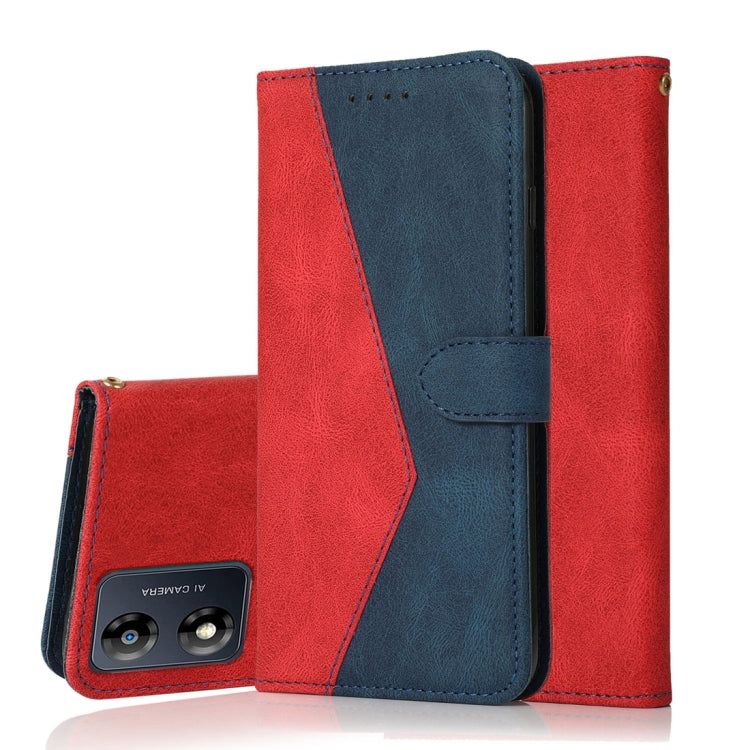 For Motorola Moto E13 Dual-color Stitching Leather Phone Case