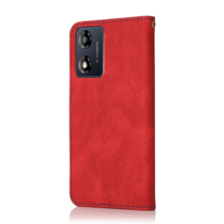 For Motorola Moto E13 Dual-color Stitching Leather Phone Case