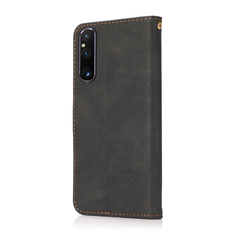 For Sony Xperia 1 V Dual-color Stitching Leather Phone Case