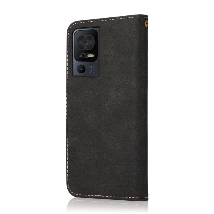 For TCL 40 SE Dual-color Stitching Leather Phone Case