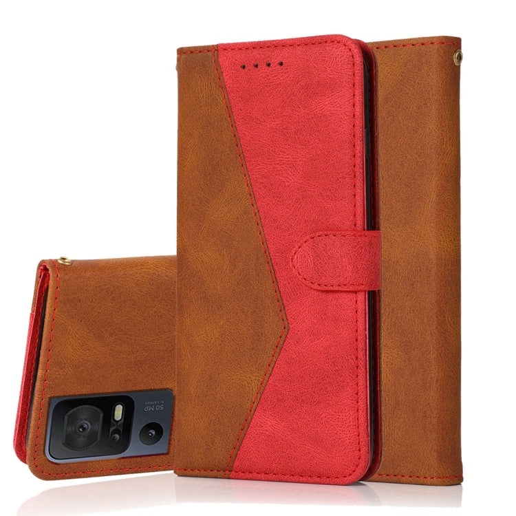 For TCL 40 SE Dual-color Stitching Leather Phone Case