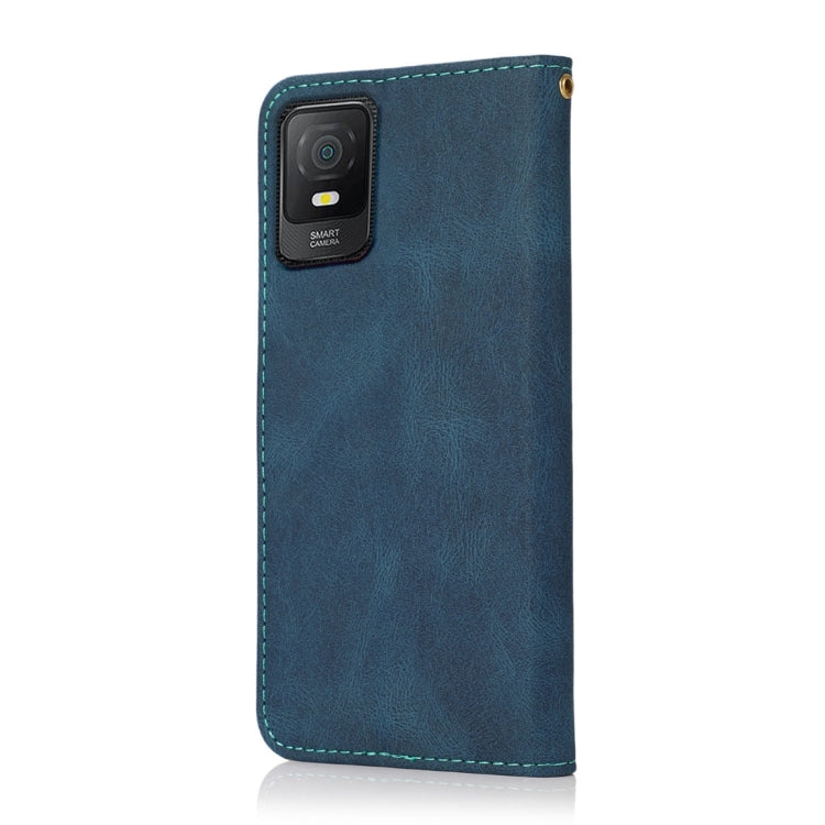 For TCL 403 Dual-color Stitching Leather Phone Case