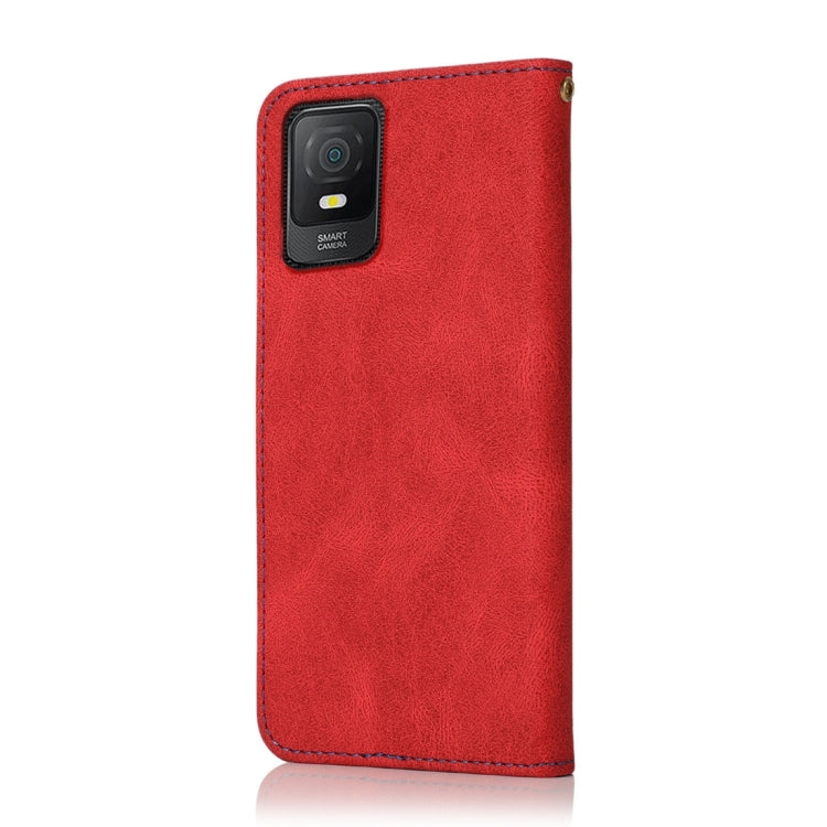 For TCL 403 Dual-color Stitching Leather Phone Case
