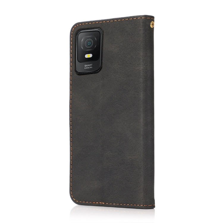 For TCL 403 Dual-color Stitching Leather Phone Case