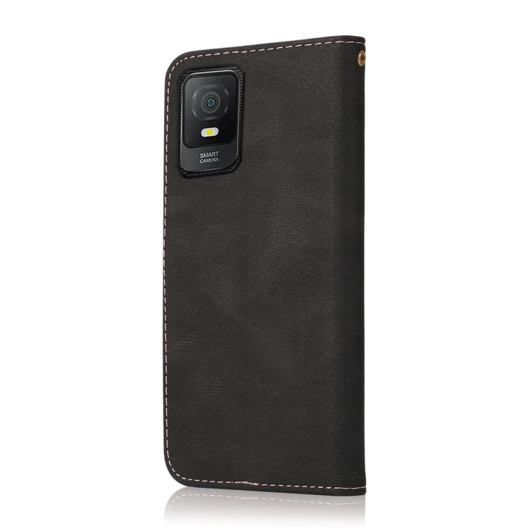 For TCL 403 Dual-color Stitching Leather Phone Case