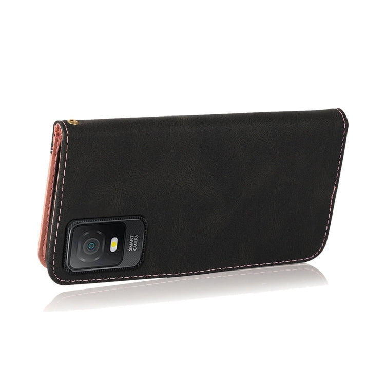For TCL 403 Dual-color Stitching Leather Phone Case