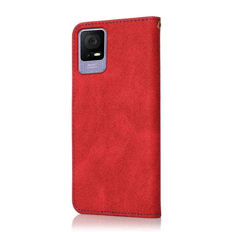 For TCL 405 / 406 / 408 Dual-color Stitching Leather Phone Case