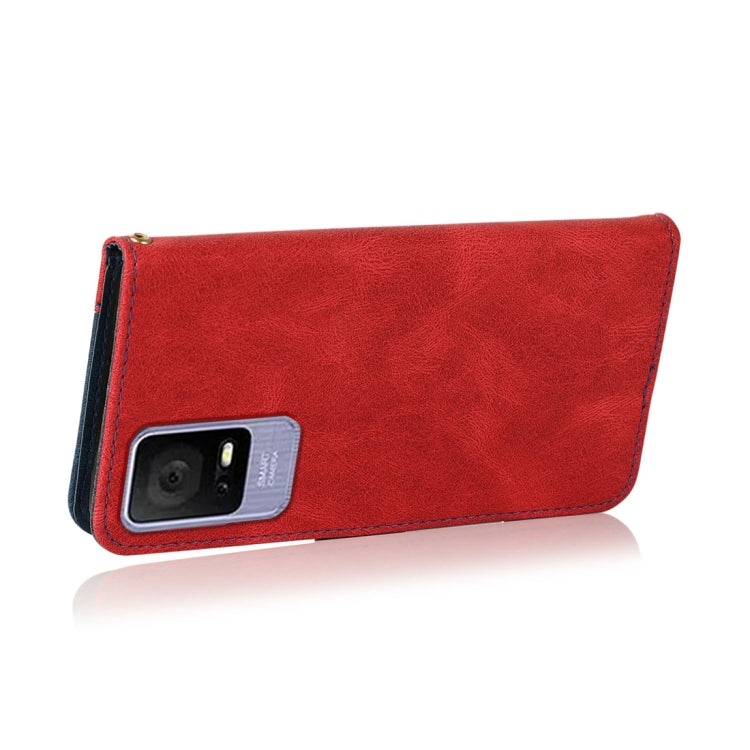 For TCL 405 / 406 / 408 Dual-color Stitching Leather Phone Case